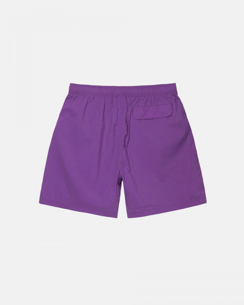 Purple Men's Stussy Big Stock Nylon Shorts KSA | UPJ-6586