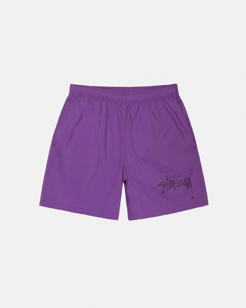 Purple Men\'s Stussy Big Stock Nylon Shorts KSA | UPJ-6586