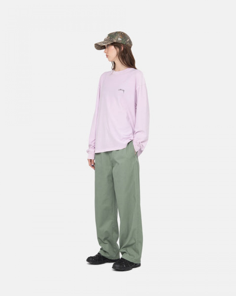 Purple Men's Stussy Lazy Ls Tees KSA | SET-0619