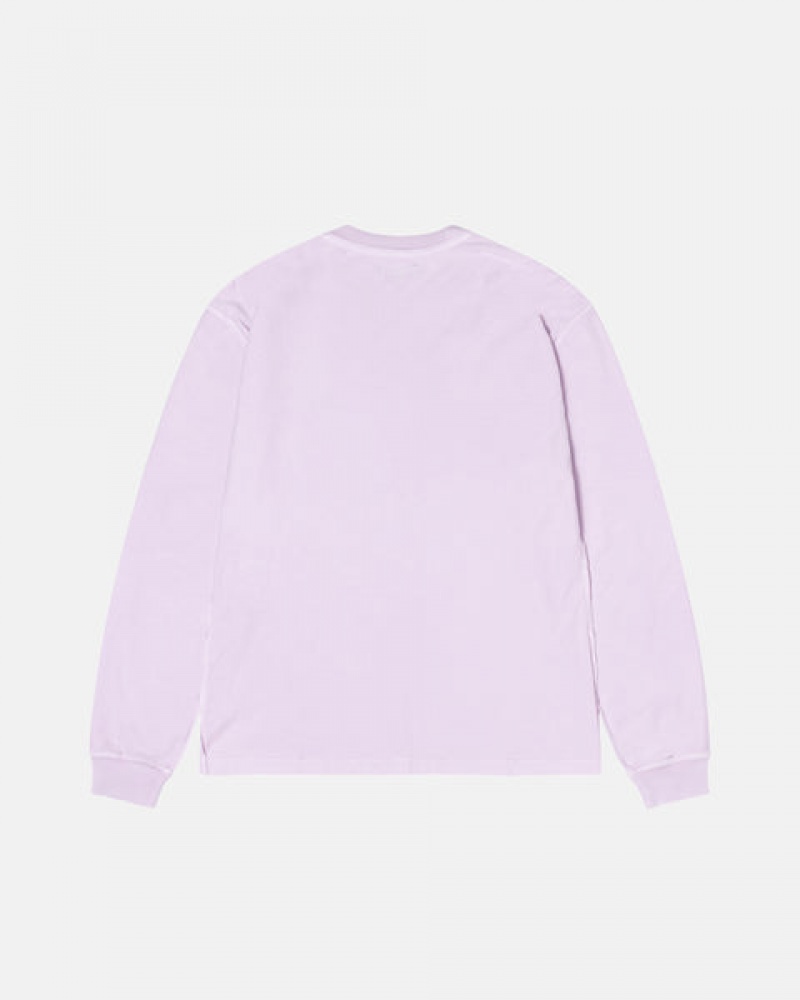 Purple Men's Stussy Lazy Ls Tee Tops KSA | YXW-3853