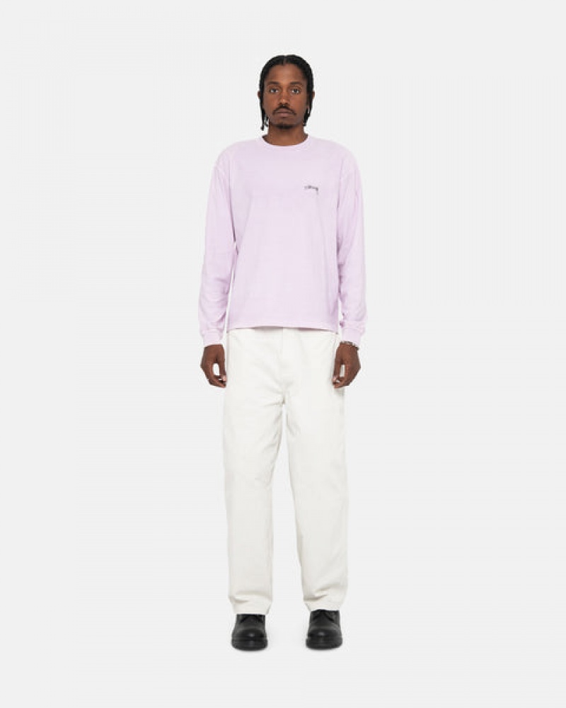 Purple Men's Stussy Lazy Ls Tee Tops KSA | YXW-3853