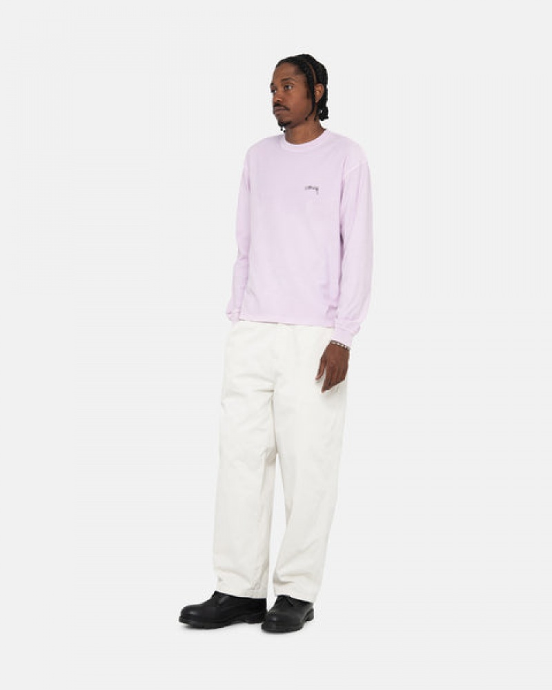 Purple Men's Stussy Lazy Ls Tee Tops KSA | YXW-3853