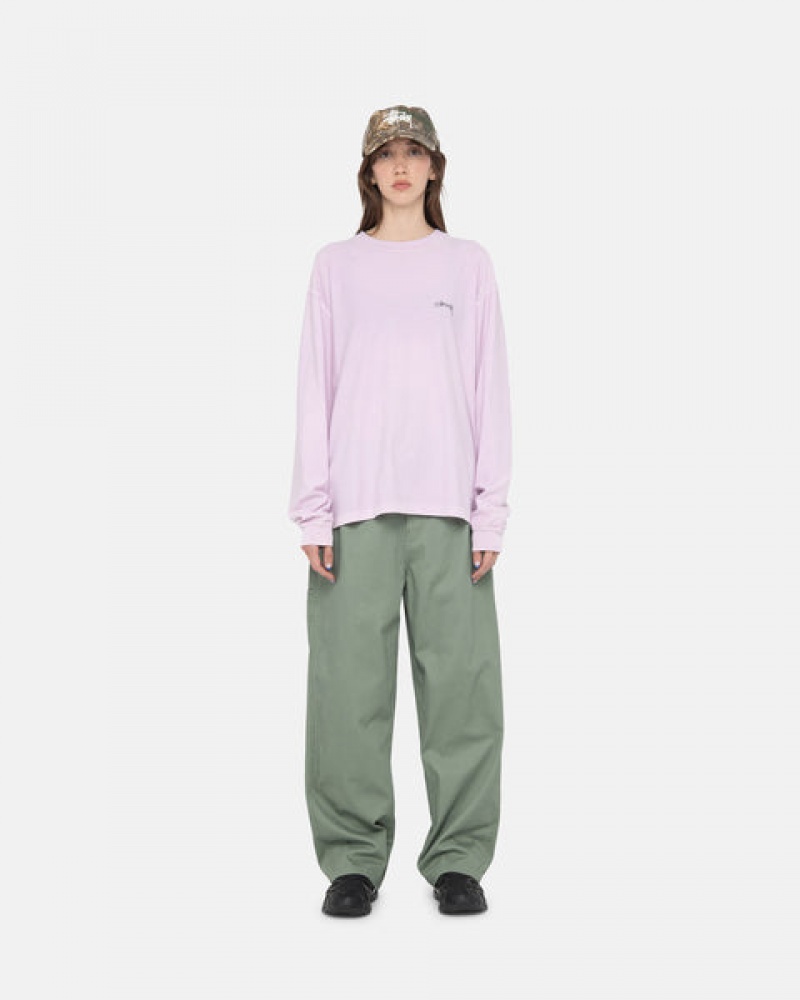 Purple Men's Stussy Lazy Ls Tee Tops KSA | YXW-3853