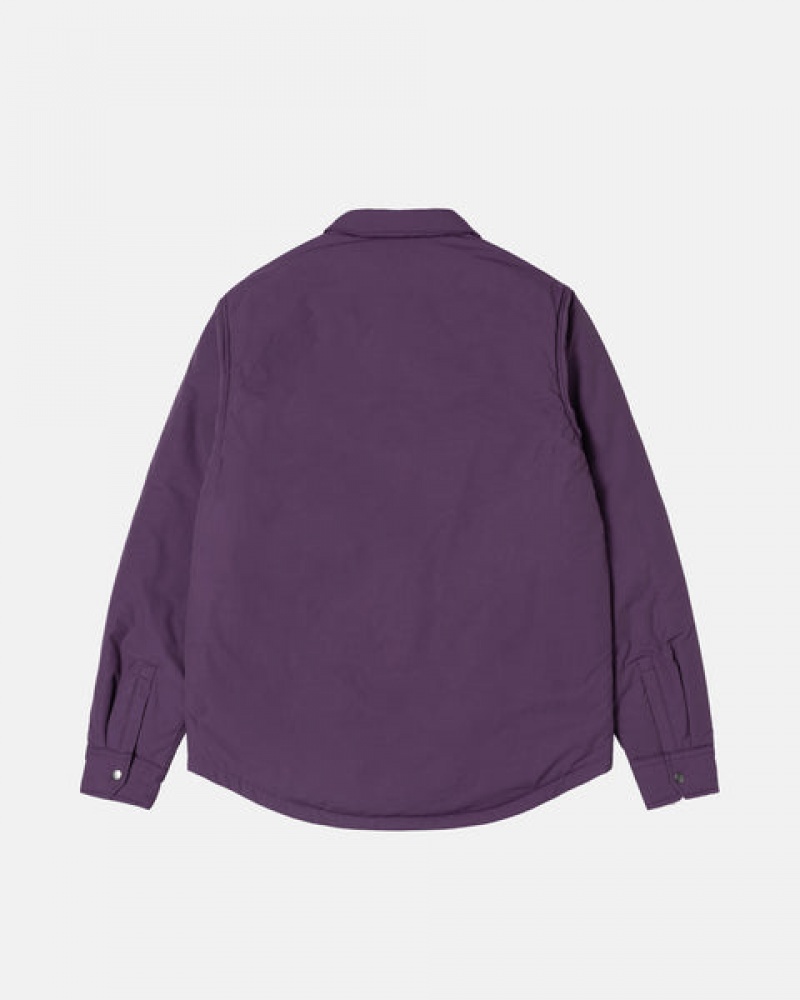 Purple Men's Stussy Padded Tech Over Shirt Jackets KSA | QNN-2822