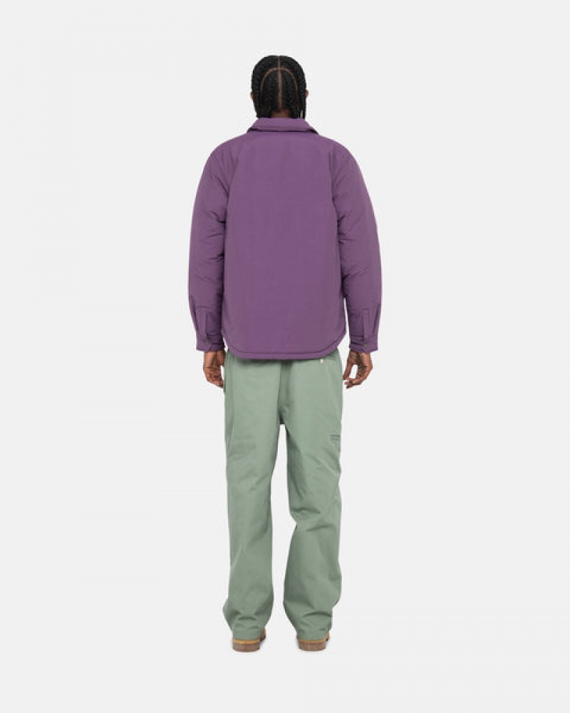 Purple Men's Stussy Padded Tech Over Shirt Jackets KSA | QNN-2822