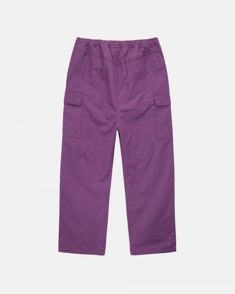 Purple Men's Stussy Ripstop Cargo Beach Pants KSA | CXW-2257