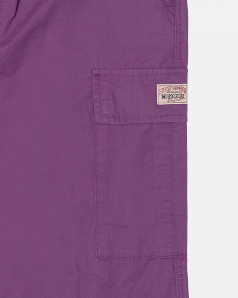 Purple Men's Stussy Ripstop Cargo Beach Pants KSA | CXW-2257