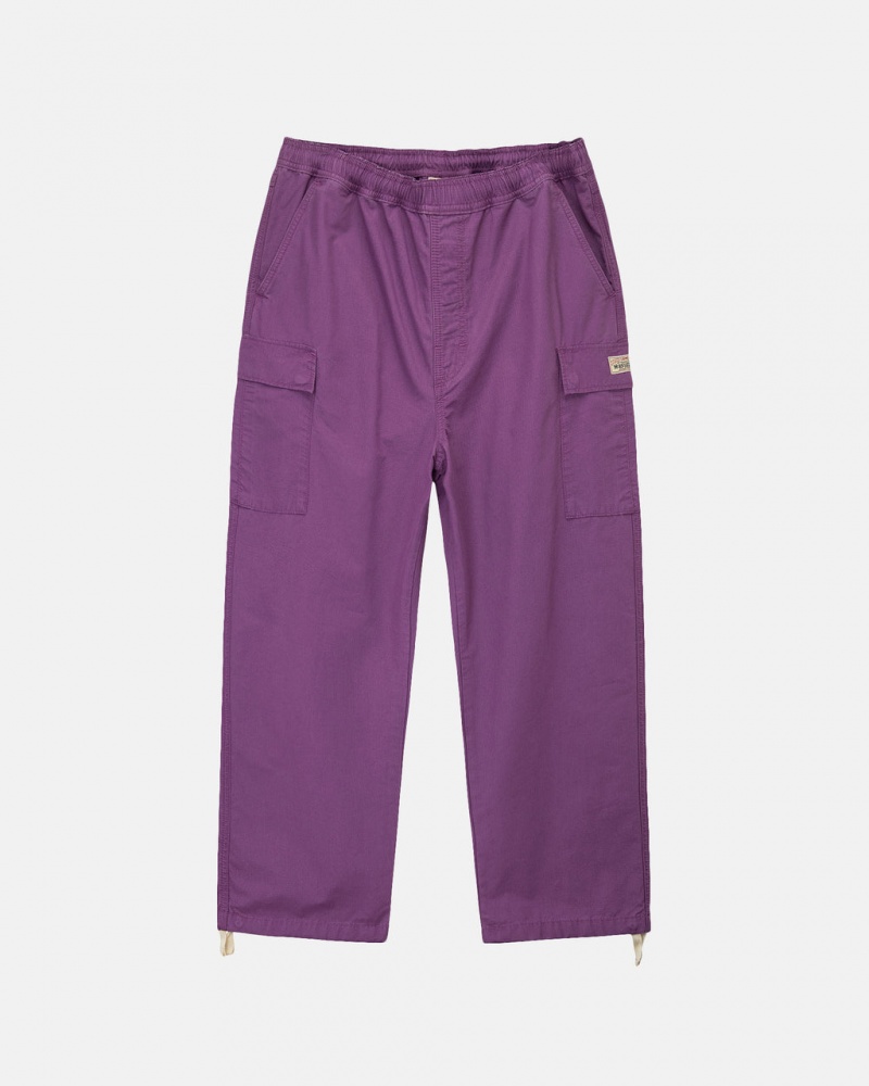 Purple Men\'s Stussy Ripstop Cargo Beach Pants KSA | CXW-2257