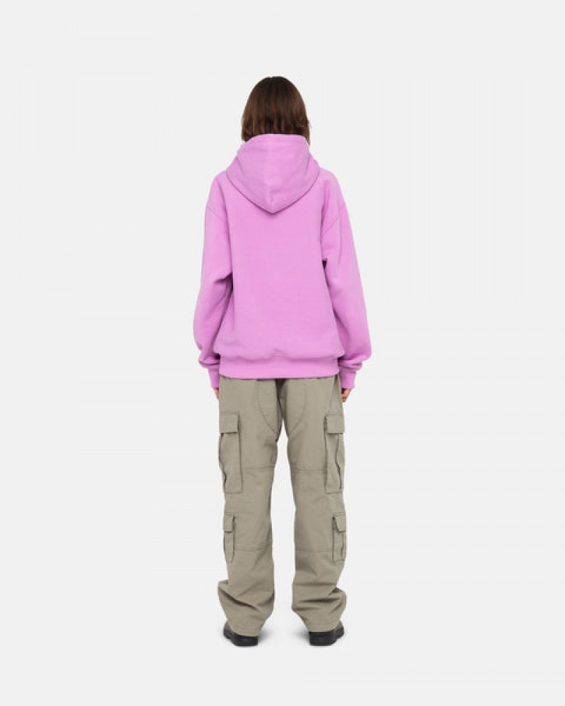 Purple Men's Stussy Stock Logo Hood Sweatshirts KSA | ISY-8313