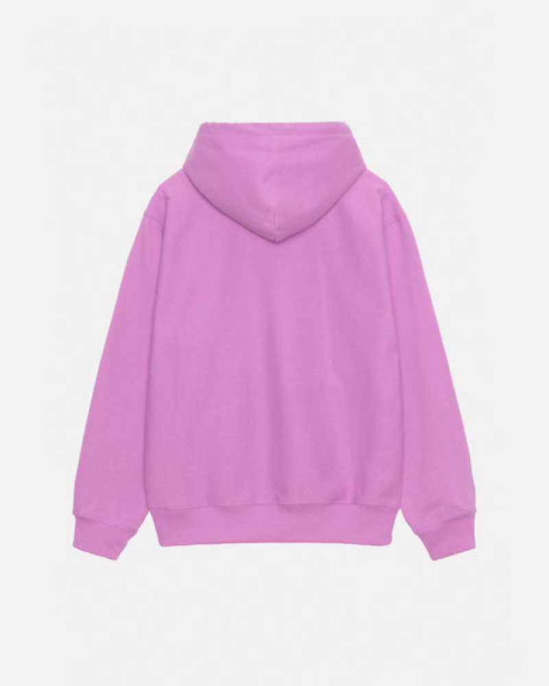 Purple Men's Stussy Stock Logo Hood Sweatshirts KSA | ISY-8313