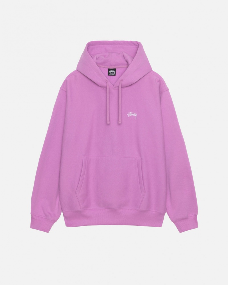 Purple Men\'s Stussy Stock Logo Hood Sweatshirts KSA | ISY-8313