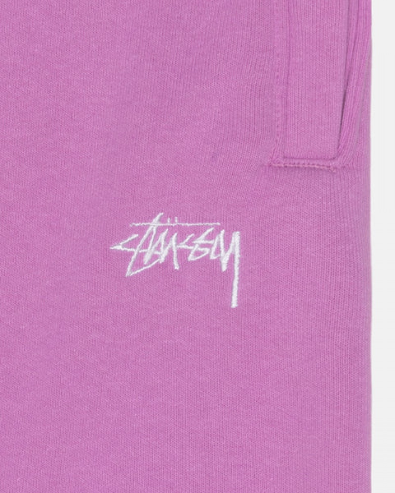 Purple Men's Stussy Stock Logo Sweatpants KSA | KTH-9426