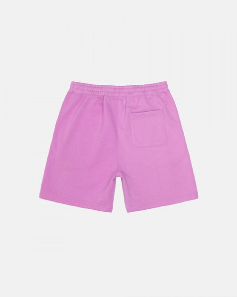 Purple Men's Stussy Stock Logo Sweatshorts KSA | YYY-5422