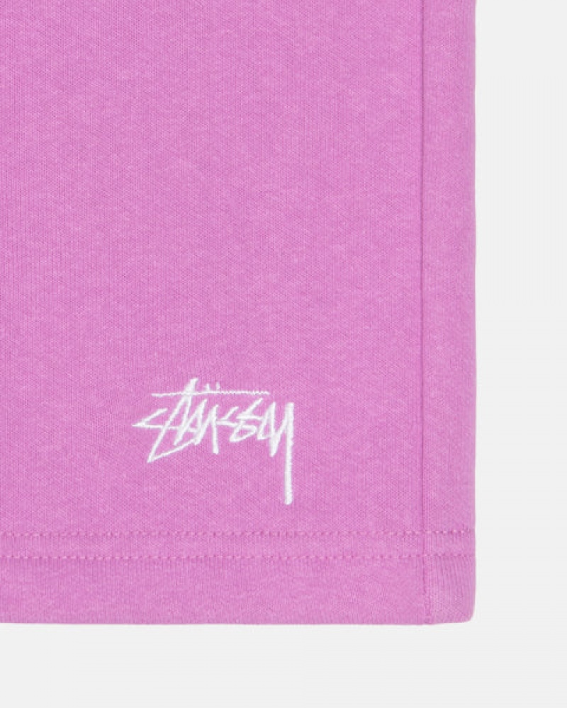 Purple Men's Stussy Stock Logo Sweatshorts KSA | YYY-5422