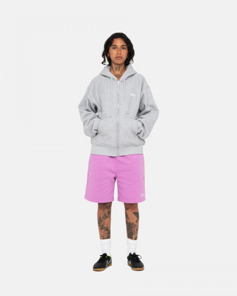 Purple Men's Stussy Stock Logo Sweatshorts KSA | YYY-5422