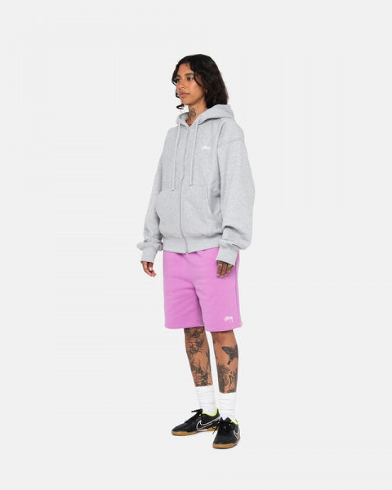 Purple Men's Stussy Stock Logo Sweatshorts KSA | YYY-5422