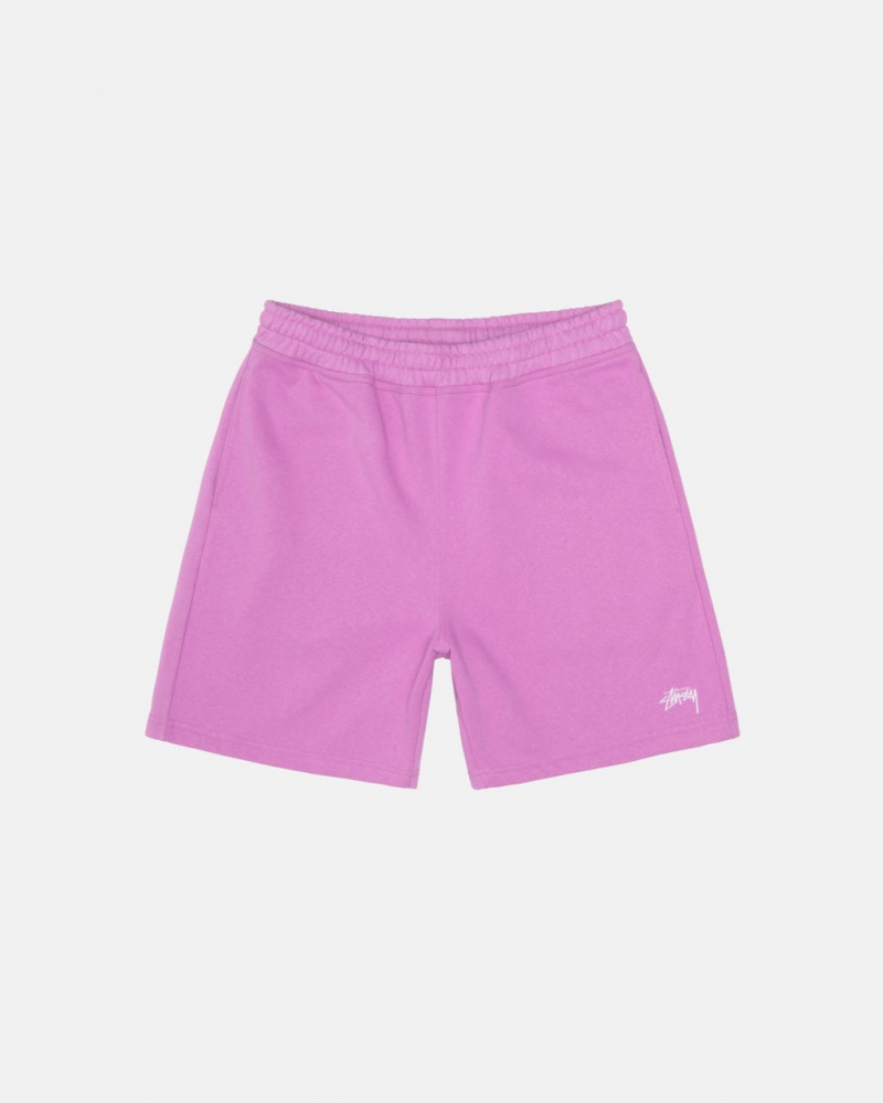 Purple Men\'s Stussy Stock Logo Sweatshorts KSA | YYY-5422