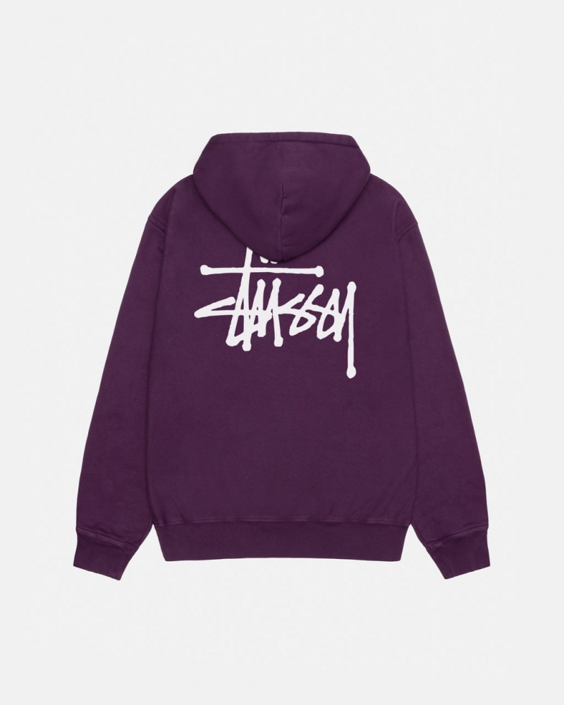 Purple Women\'s Stussy Basic Stussy Hoodie Pigment Dyed Hoodie KSA | BQC-9967