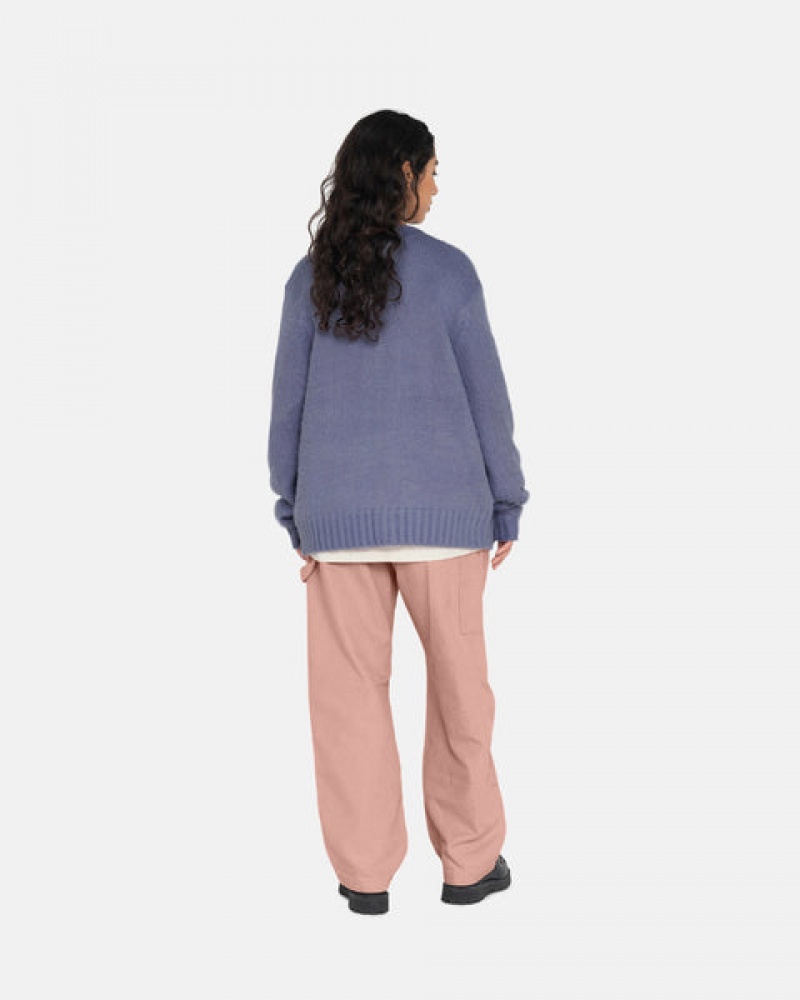 Purple Women's Stussy Brushed Cardigan Sweaters KSA | QTJ-9777