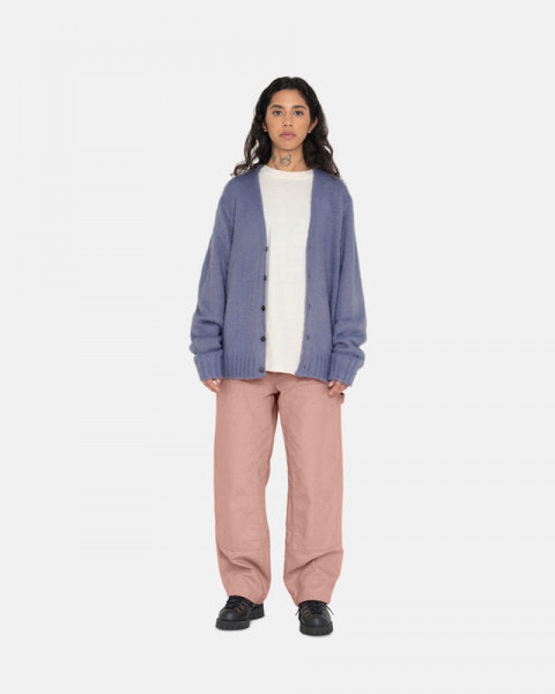 Purple Women's Stussy Brushed Cardigan Sweaters KSA | QTJ-9777