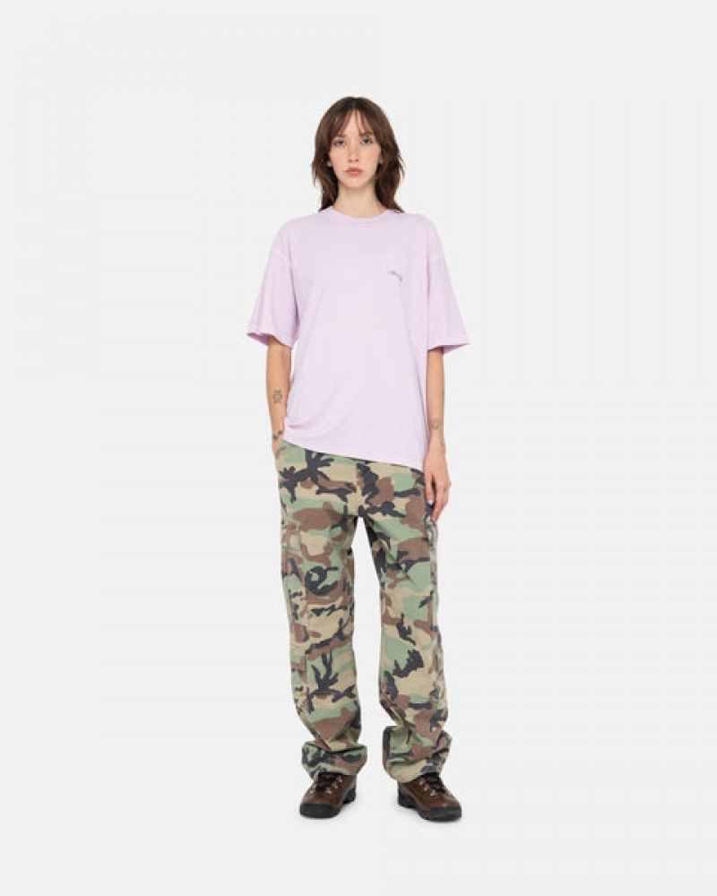 Purple Women's Stussy Pig. Dyed Inside Out Crew Tees KSA | HVJ-1210