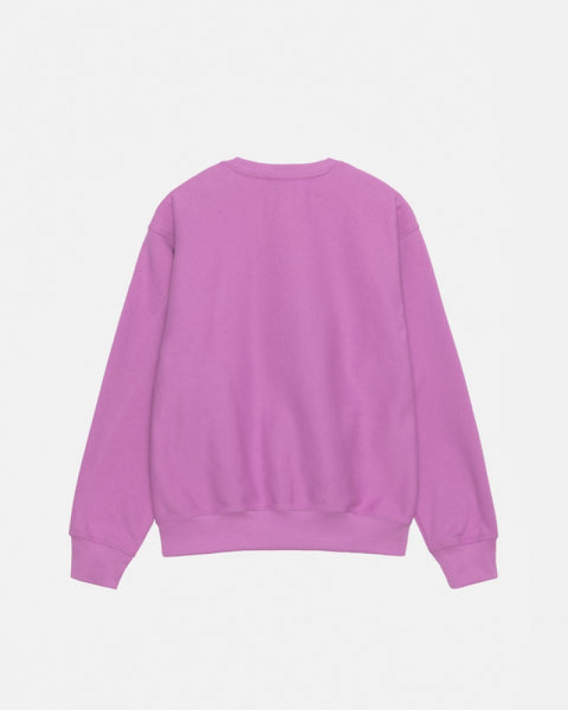 Purple Women's Stussy Stock Logo Crew Sweatshirts KSA | LCB-0269