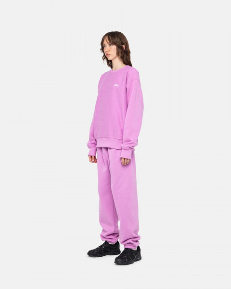 Purple Women's Stussy Stock Logo Sweatpants KSA | LWE-7551