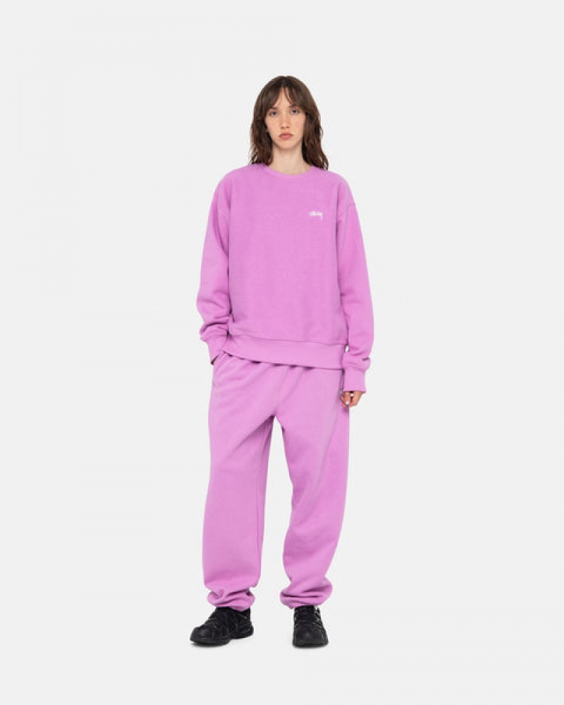 Purple Women's Stussy Stock Logo Sweatpants KSA | LWE-7551