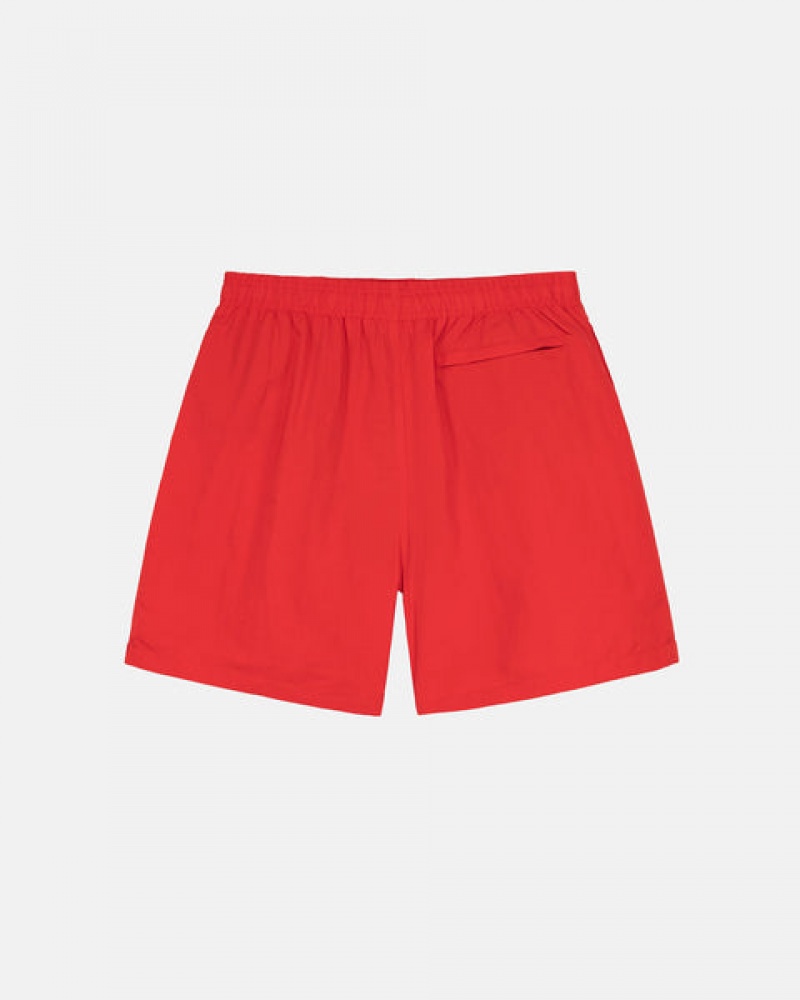 Red Men's Stussy Stock Water Short Swimwear KSA | XFF-0480