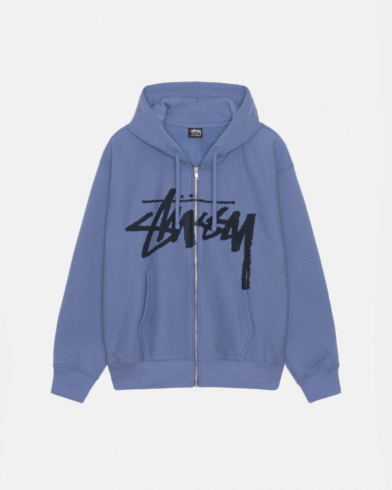 Royal Blue Men\'s Stussy Venus Zip Hood Sweatshirts KSA | DSE-8153