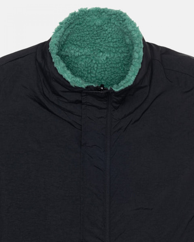 Turquoise Men's Stussy Sherpa Reversible Vest KSA | YLG-6475