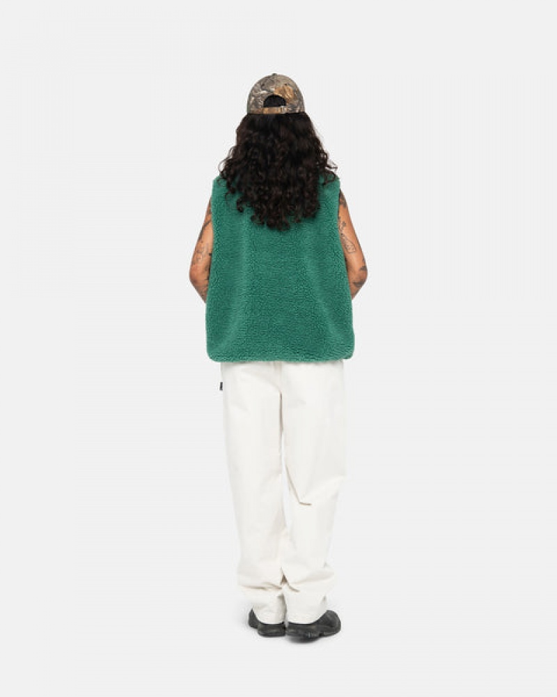 Turquoise Women's Stussy Sherpa Reversible Vest KSA | SJR-8062