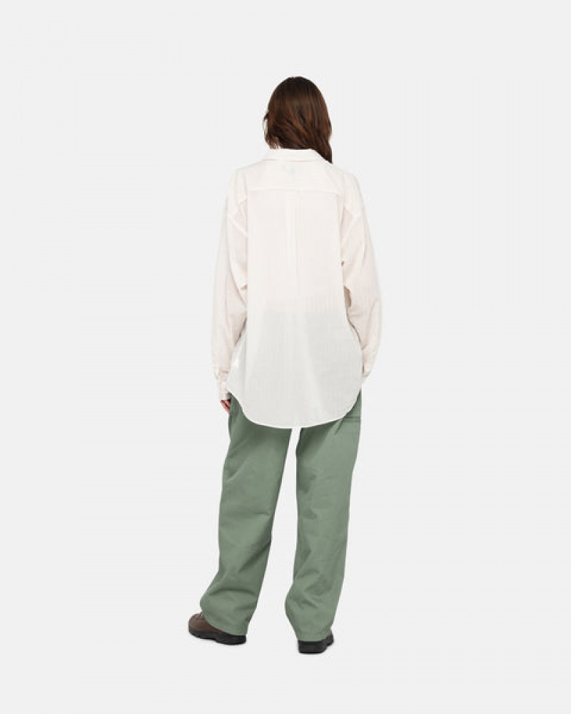 White Men's Stussy Light Weight Classic Shirts KSA | HLC-2356