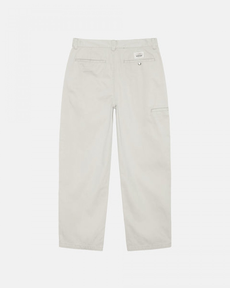 White Women's Stussy Workgear Trouser Twill Pants KSA | DFV-2795