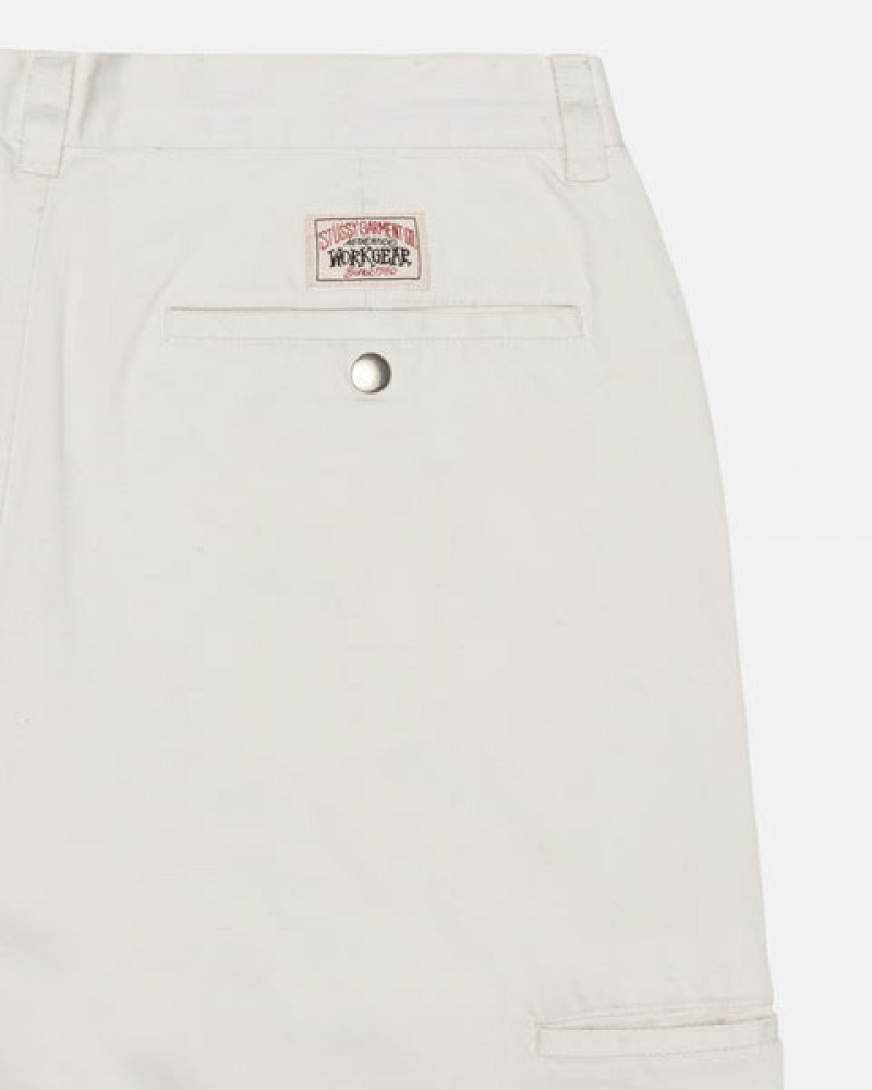 White Women's Stussy Workgear Trouser Twill Pants KSA | DFV-2795