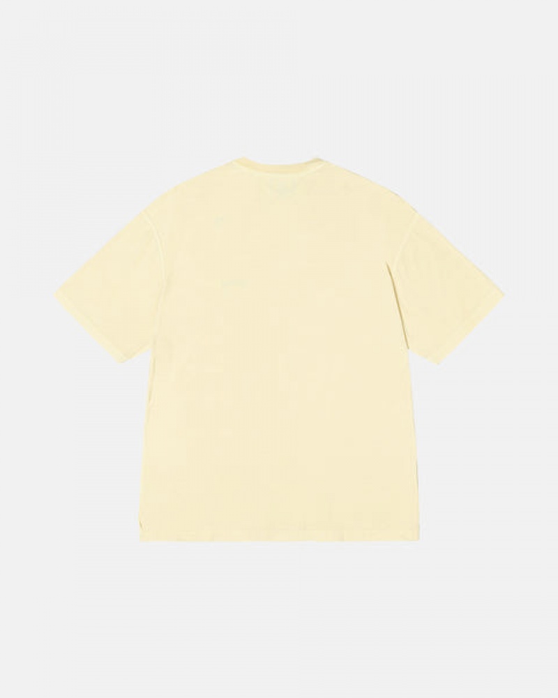 Yellow Men's Stussy Pig. Dyed Inside Out Crew Tees KSA | WFM-3790