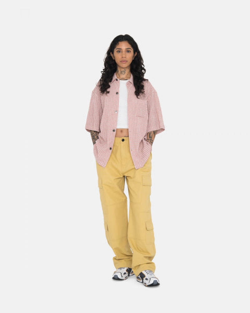 Yellow Men's Stussy Ripstop Surplus Cargo Pants KSA | BMP-4196