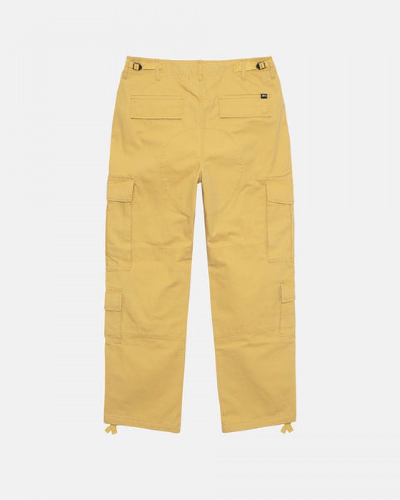 Yellow Men's Stussy Ripstop Surplus Cargo Pants KSA | BMP-4196