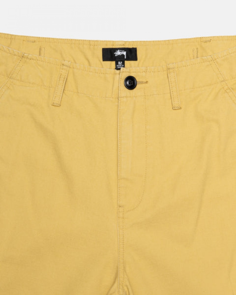 Yellow Men's Stussy Ripstop Surplus Cargo Pants KSA | BMP-4196