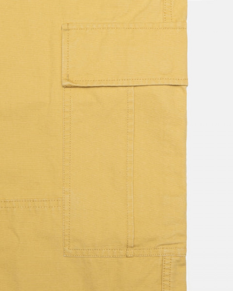 Yellow Men's Stussy Ripstop Surplus Cargo Pants KSA | BMP-4196