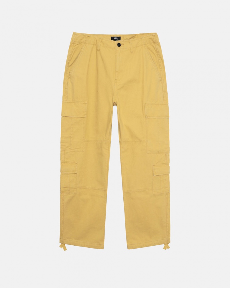 Yellow Men\'s Stussy Ripstop Surplus Cargo Pants KSA | BMP-4196