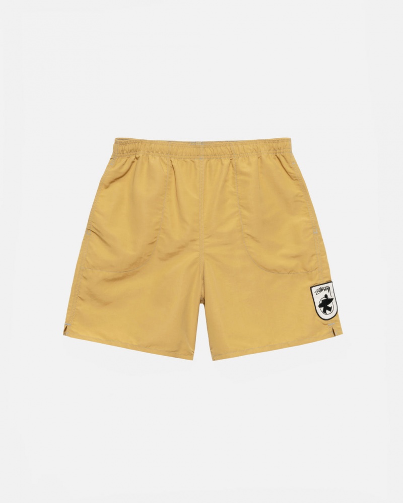 Yellow Men\'s Stussy Surfman Patch Water Short Swimwear KSA | YEB-9401