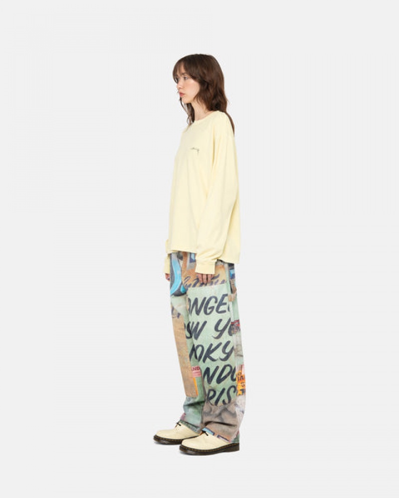 Yellow Women's Stussy Lazy Ls Tees KSA | CYU-5489