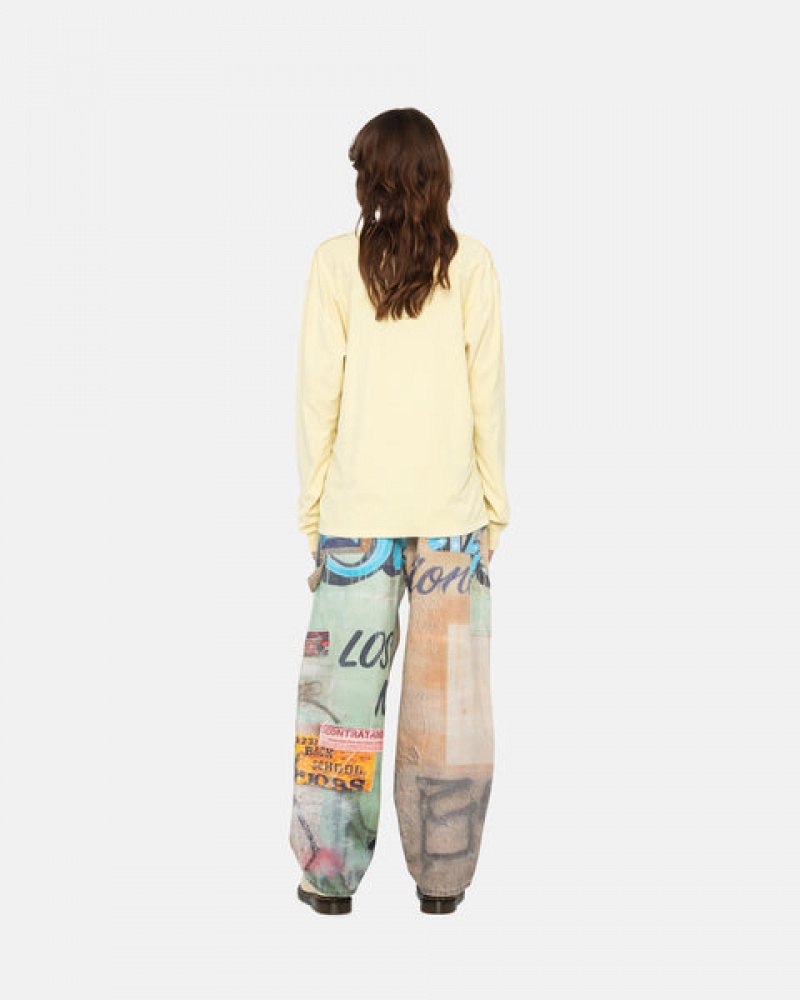 Yellow Women's Stussy Lazy Ls Tees KSA | CYU-5489